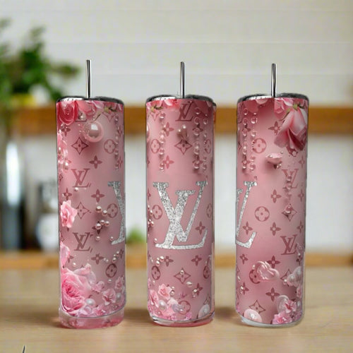 Pink Floral Chic 20oz Skinny Tumbler