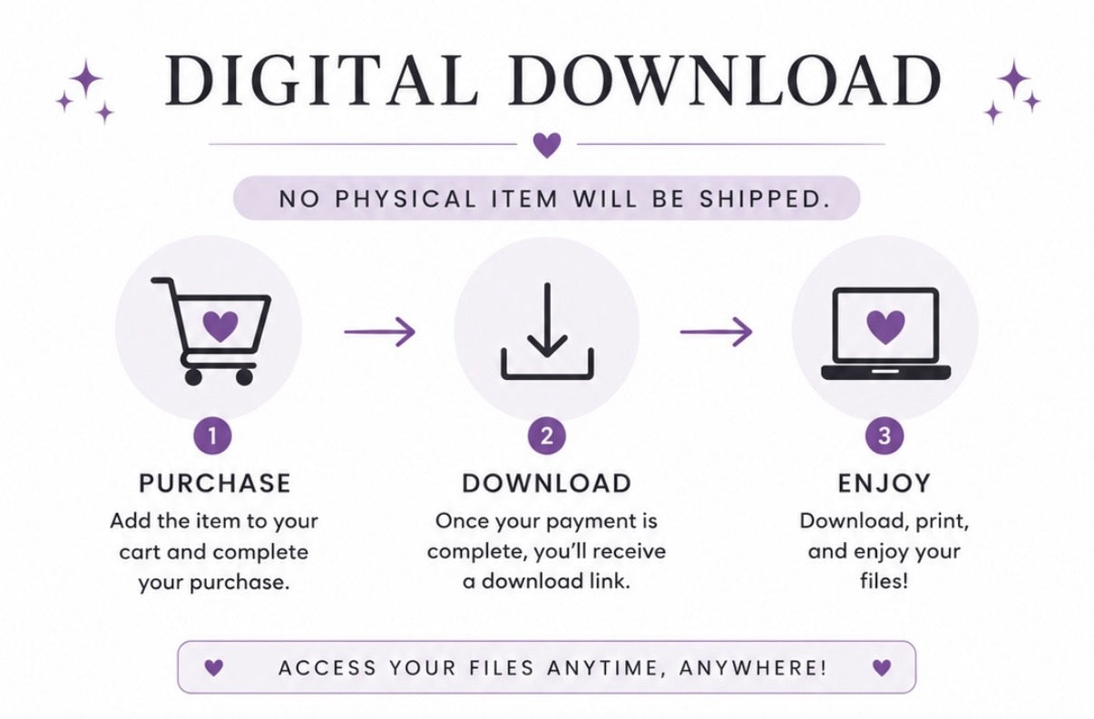 Diagram of digital download process with icons and text on a white background